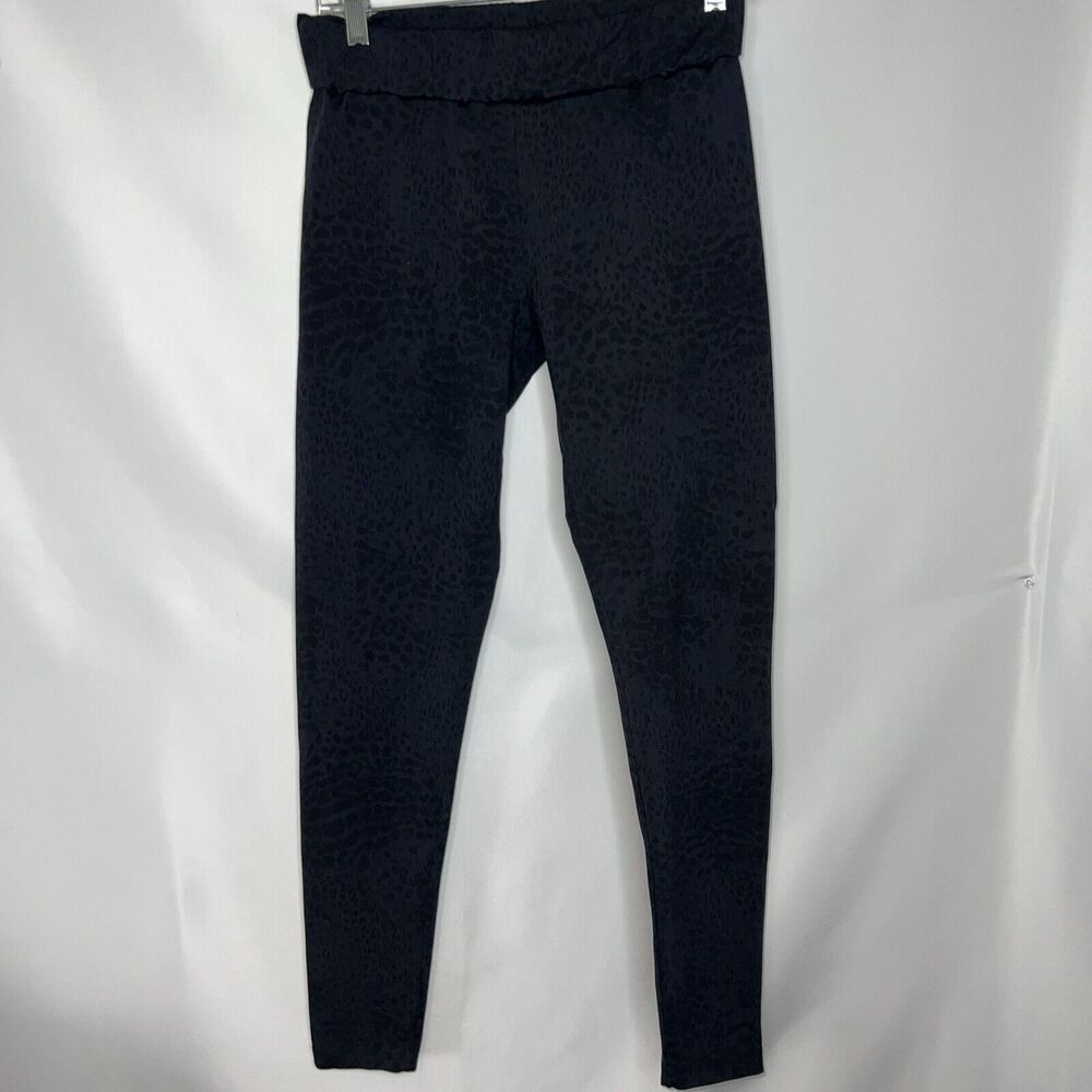 Matty M Pants Leggings Women Small Gray Black Animal Print Elastic Waist